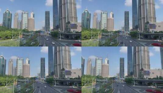 上海陆家嘴建筑车流金融中心4实拍高清在线视频素材下载