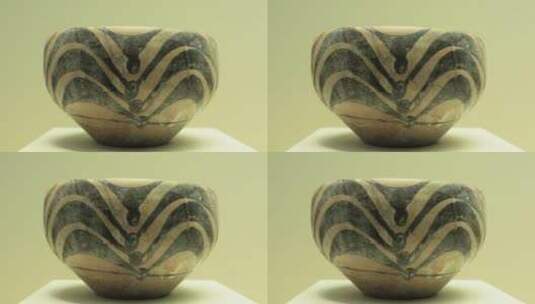 中国国家博物馆彩陶碗仰韶文化4K分辨率高清在线视频素材下载