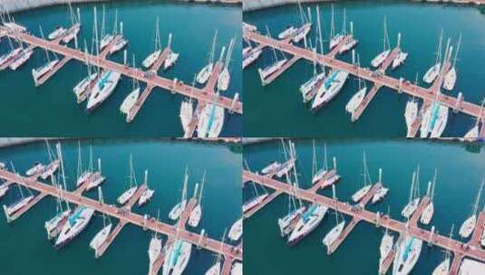 深圳游艇会航拍高清在线视频素材下载
