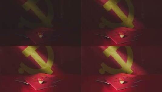 党旗下的党徽和党章视频素材，光明照进黑暗高清在线视频素材下载