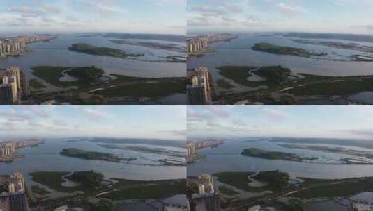 广西防城港城市航拍高清在线视频素材下载
