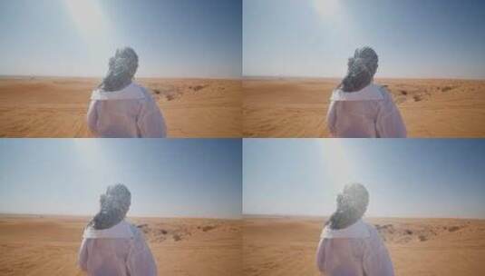 沙漠中的女人高清在线视频素材下载