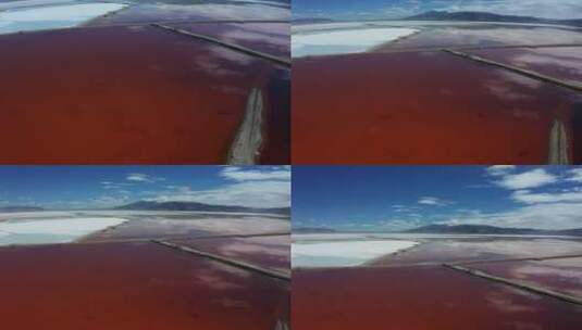 航拍西藏扎布耶茶卡盐湖色块高清在线视频素材下载