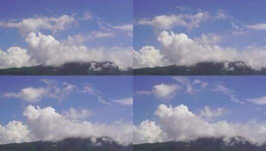 山峰雨后天空云朵白云山天气雨过天晴卷积云高清在线视频素材下载