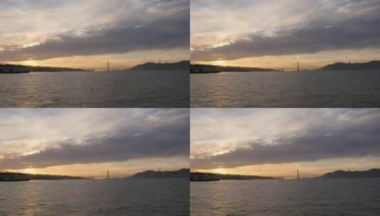 金门大桥的日落美景高清在线视频素材下载
