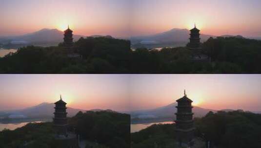 南京市九华山公园航拍风光高清在线视频素材下载