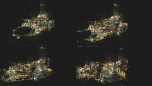 海南海口海上油田钻井平台高清在线视频素材下载