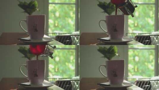 咖啡制作泡咖啡咖啡店咖啡馆喝咖啡特写高清在线视频素材下载