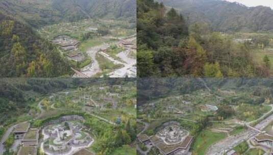 四川神树坪熊猫养殖基地航拍高清在线视频素材下载