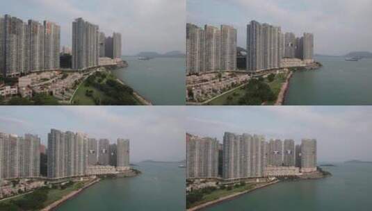航拍中国香港薄扶林区贝沙湾居民区高清在线视频素材下载