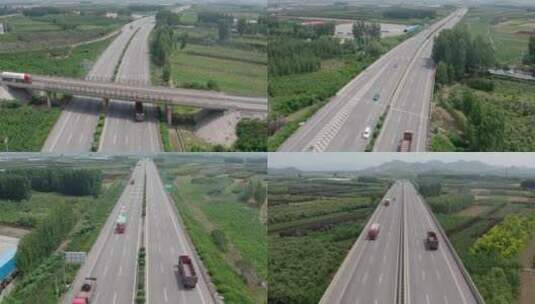 货运高速公路航拍高清在线视频素材下载