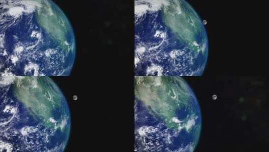 月球围绕地球公转高清在线视频素材下载