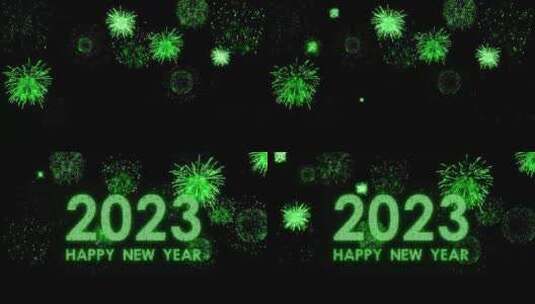 2023绿色烟花跨年粒子爆炸倒计时4K高清在线视频素材下载