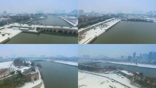 雪景下的东门高清在线视频素材下载