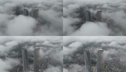 中国最高的等高双子塔，深圳·星河双子塔高清在线视频素材下载