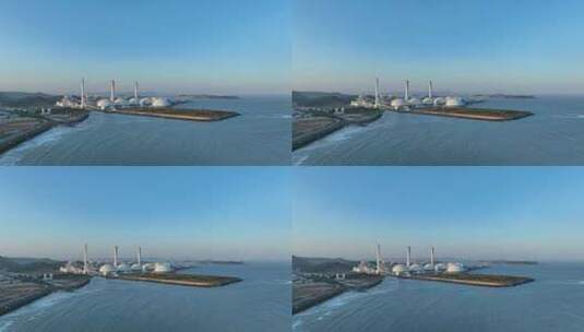 航拍福建漳州龙海后石电厂煤炭火力发电厂高清在线视频素材下载