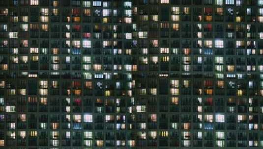 夜晚公寓楼灯高清在线视频素材下载