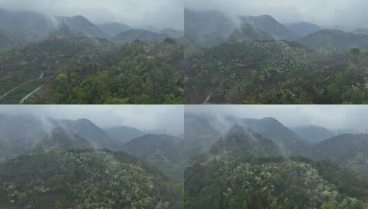 烟雨云雾缥缈的大山高清在线视频素材下载