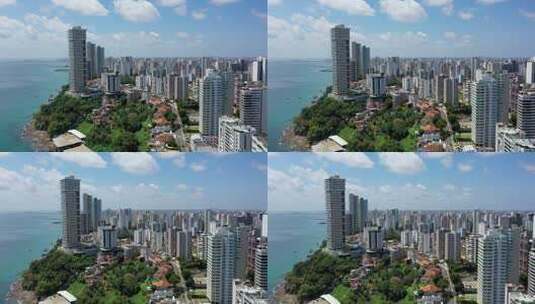 航拍城市里的高楼高清在线视频素材下载