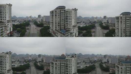广西桂林城市风光交通航拍高清在线视频素材下载