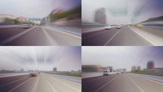 开车第一视角道路穿梭延时时光隧道高清在线视频素材下载