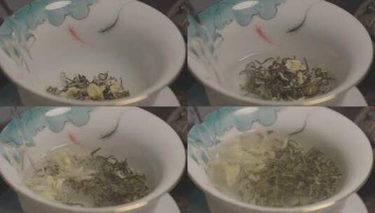 倒茶叶春茶采茶叶水滴水茶文化高清在线视频素材下载