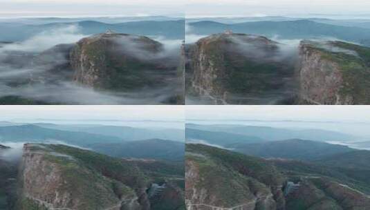 湖南郴州莽山五指峰云雾缭绕航拍4k视频高清在线视频素材下载