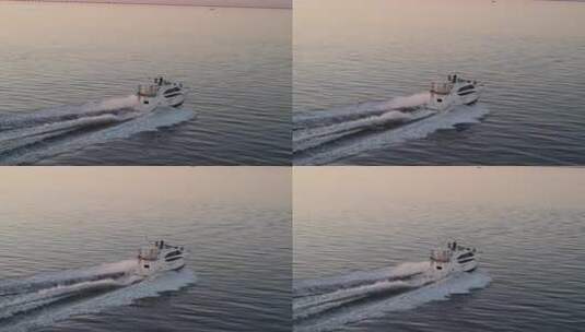 游艇海上行驶高清在线视频素材下载