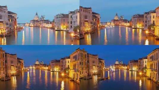延时拍摄意大利威尼斯大运河高清在线视频素材下载
