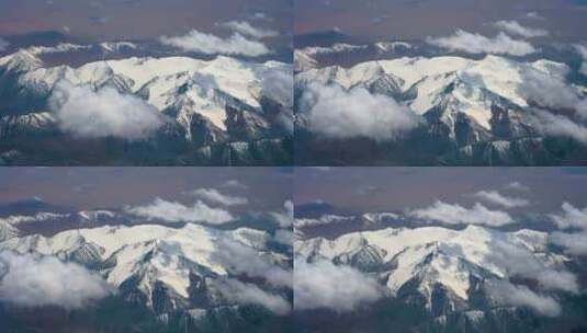 大气雪山 云海雪山  新疆天山 江山如画高清在线视频素材下载