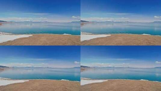 航拍雪山湖泊大自然风景高清在线视频素材下载