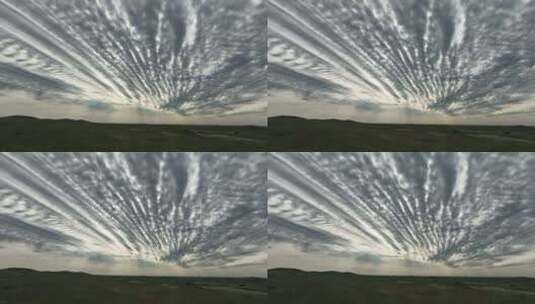 航拍丘陵草原天空云彩高清在线视频素材下载