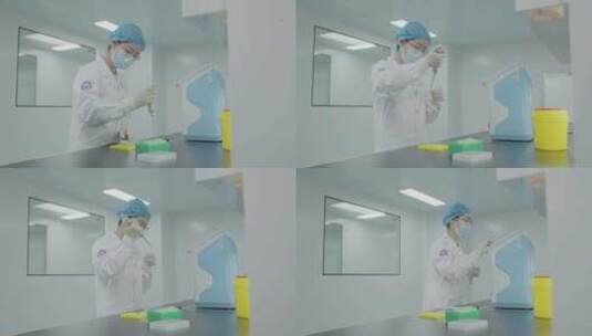 武汉实验室滴管滴取液体地拍高清在线视频素材下载