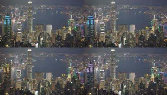 香港城市大都市夜景夜市航拍高清在线视频素材下载