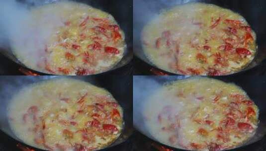 小龙虾素材 烹饪蒜蓉小龙虾高清在线视频素材下载