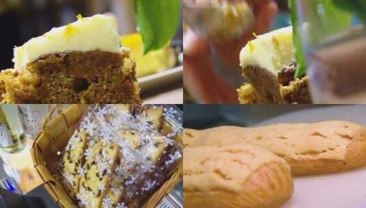 甜品面包 蛋糕制作 高档咖啡馆欧包高清在线视频素材下载