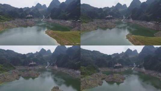 航拍贵州万峰湖城堡山水风光大气景色高清在线视频素材下载