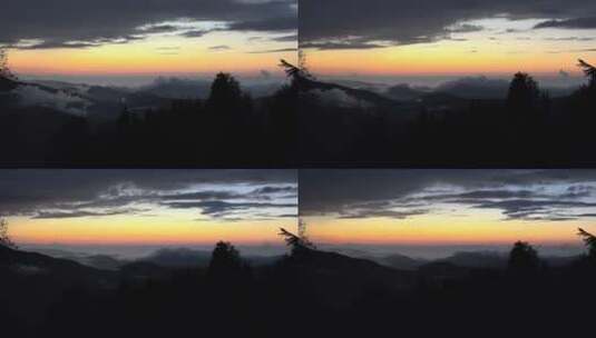 日出前森林中的雾和静止天气高清在线视频素材下载