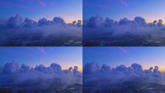 夏天 晚霞 云层 黄昏 日落 天空 海南 空镜高清在线视频素材下载