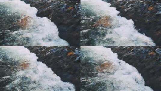 石间流动的清澈溪水高清在线视频素材下载