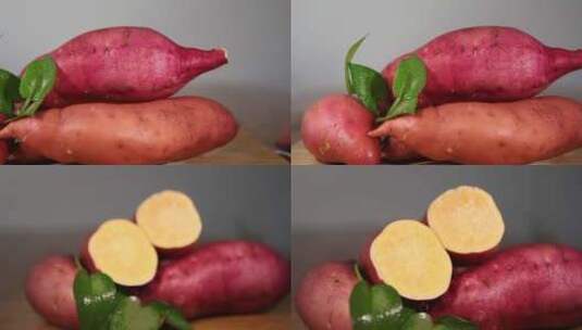 红薯 红薯干 地瓜 粮食丰收高清在线视频素材下载