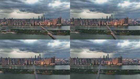 长沙橘子洲大桥城市风光高清在线视频素材下载
