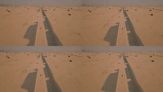 沙漠公路被黄沙覆盖高清在线视频素材下载