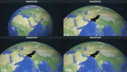 巴基斯坦地图来自地球高清在线视频素材下载