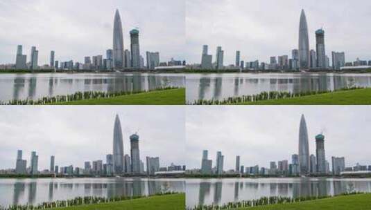 深圳人才公园对面华润大厦延时摄影高清在线视频素材下载