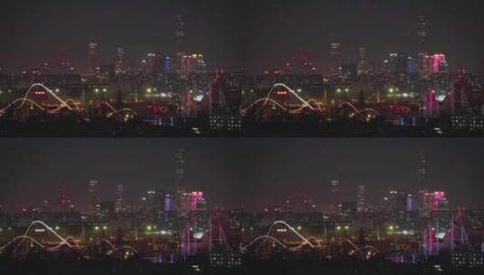 北京灯光秀奥林匹克公园高清在线视频素材下载