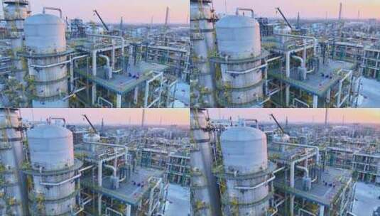 石油化工厂炼油厂航拍素材高清在线视频素材下载
