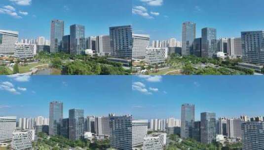 中新广州知识城航拍绿地缤纷城人才大厦建筑高清在线视频素材下载