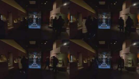 西安博物馆佛像看展的人高清在线视频素材下载