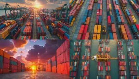 港口集装箱码头ai素材原创航拍工业素材招高清在线视频素材下载